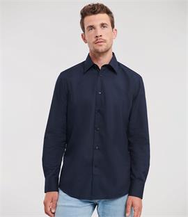 Russell Collection Long Sleeve Tailored Poplin Shirt